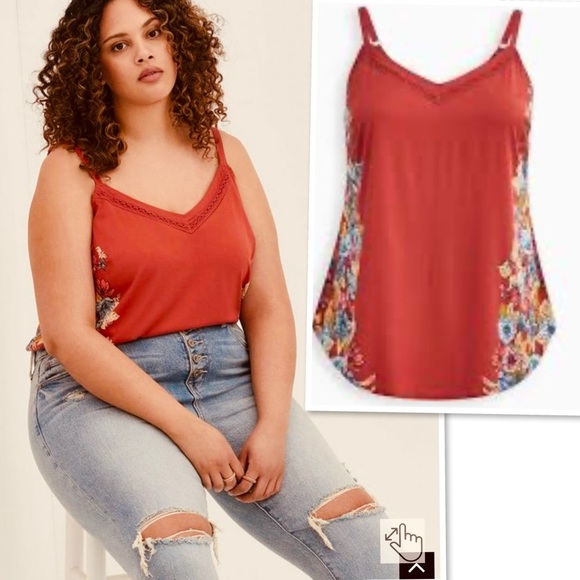 NWT Torrid Ava Stretch Challis With Lace Trim Cami Size 2 or 2X (18-20) - Picture 2 of 10
